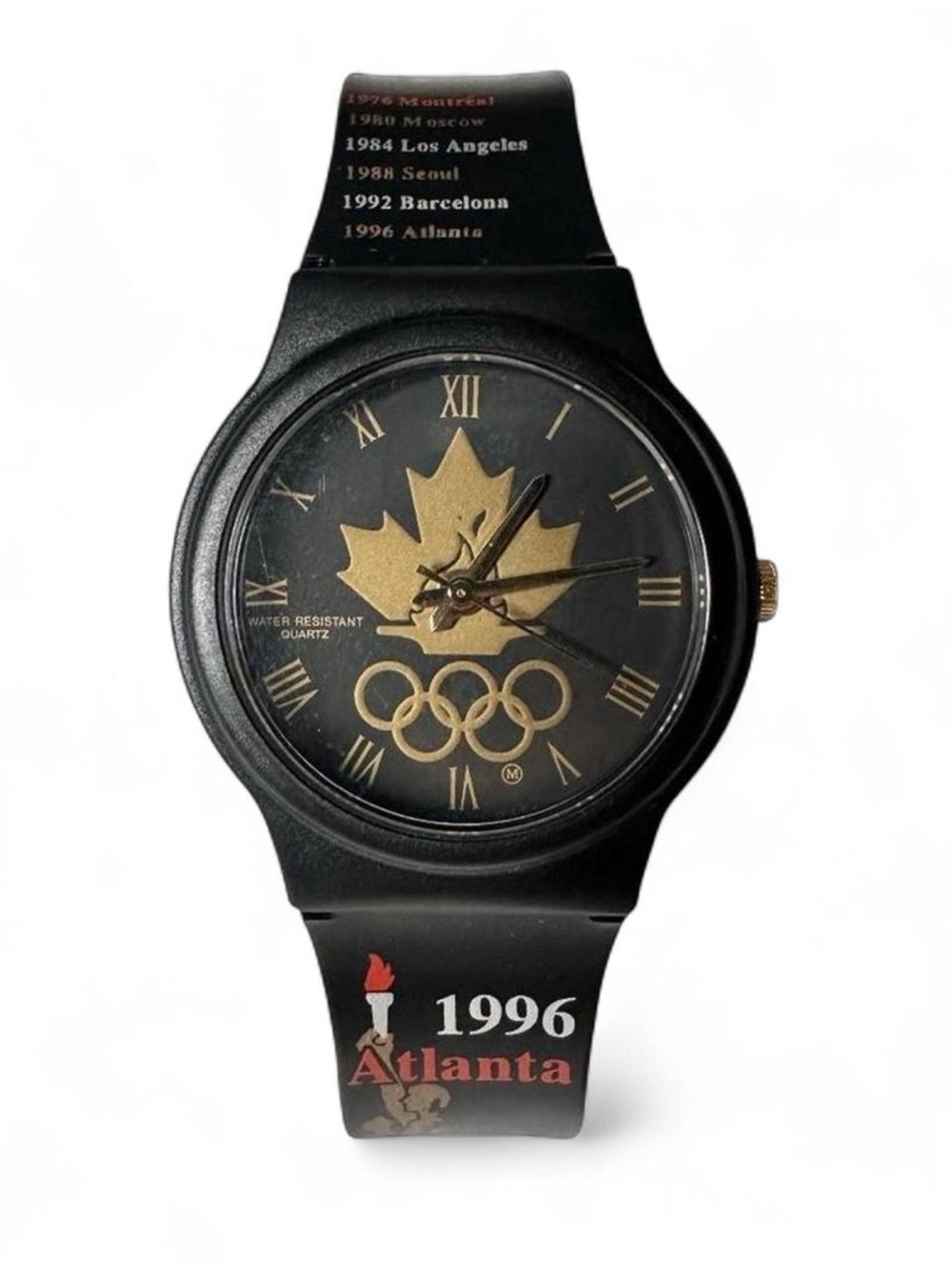 Vintage 1996 Atlanta Olympic Black & Gold Collectible Analogue Watch